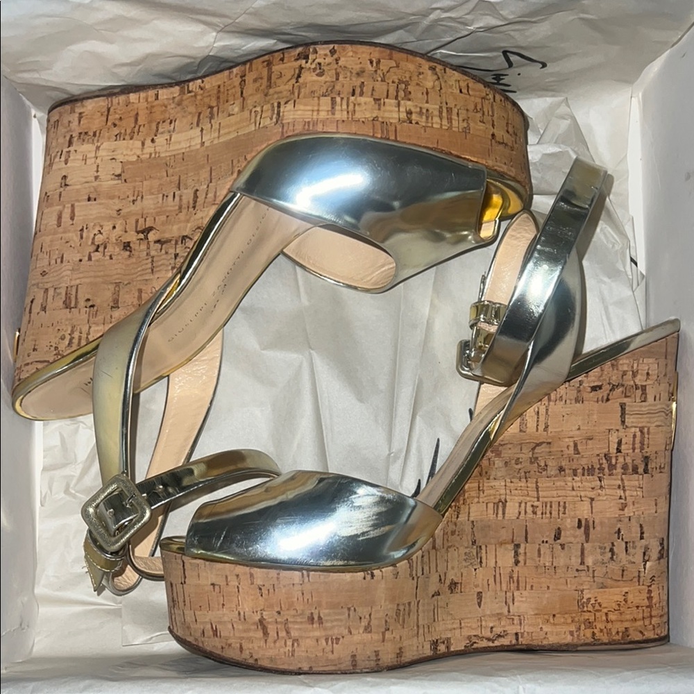 Gold Platform Wedge Sandals